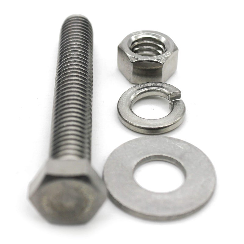 Fullerkreg (10 Sets) 5/16-18x3 Stainless Steel Hex Head Screws Bolts, 5/16 Nuts, Washers, 18-8 (304) S/S, Fully Threaded - Image 4